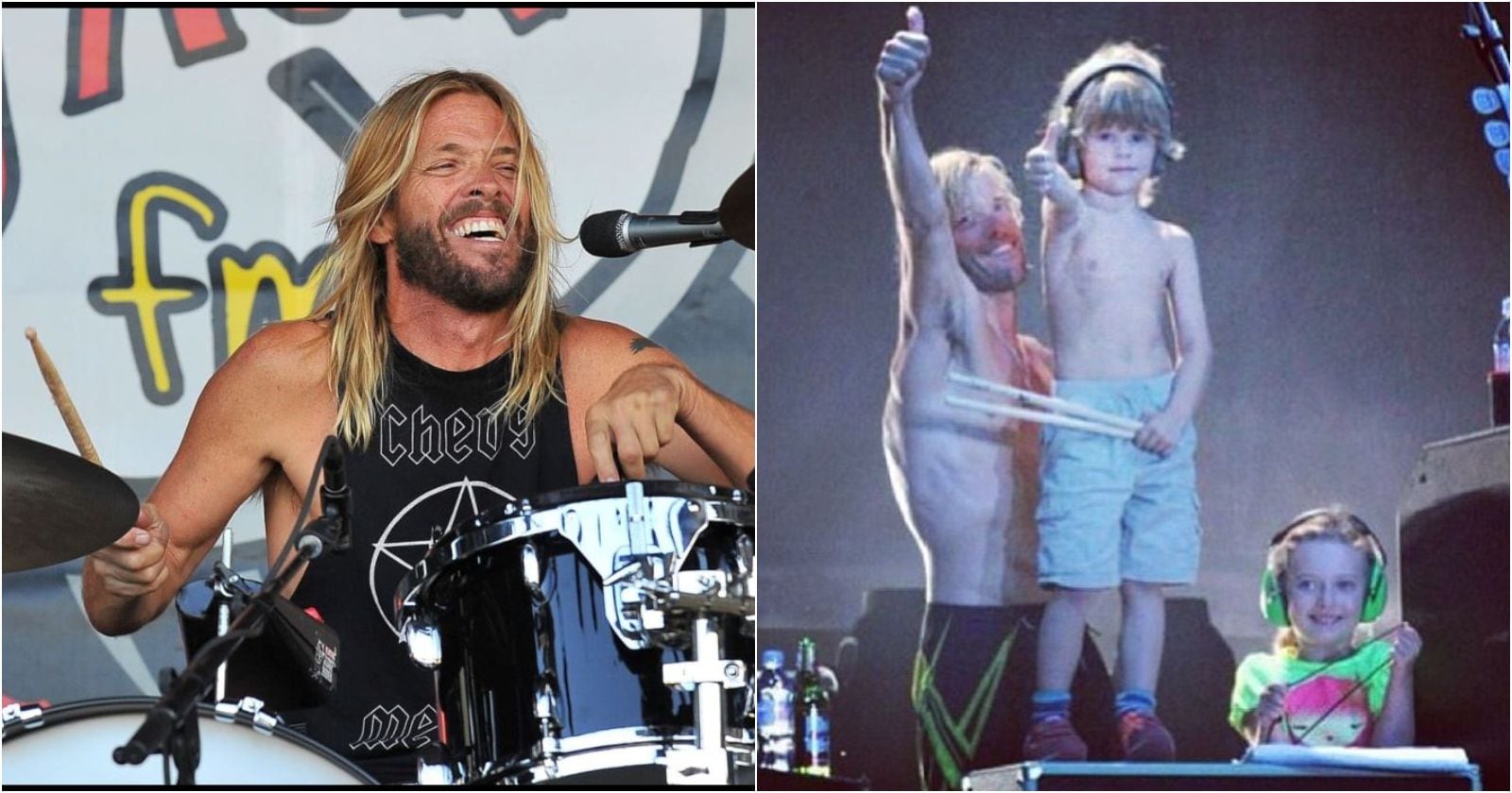 Taylor Hawkins y sus hijos.