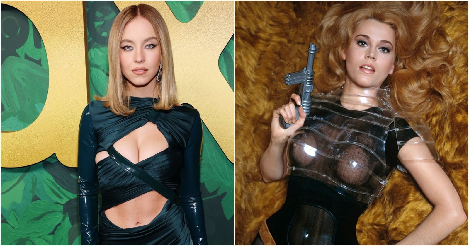 Sydney Sweeney y Jane Fonda como Barbarella