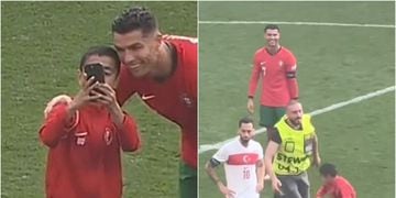Cristiano Ronaldo protagoniza otro momento tierno en la Eurocopa: niño ingresa a la mala a la cancha por una selfie