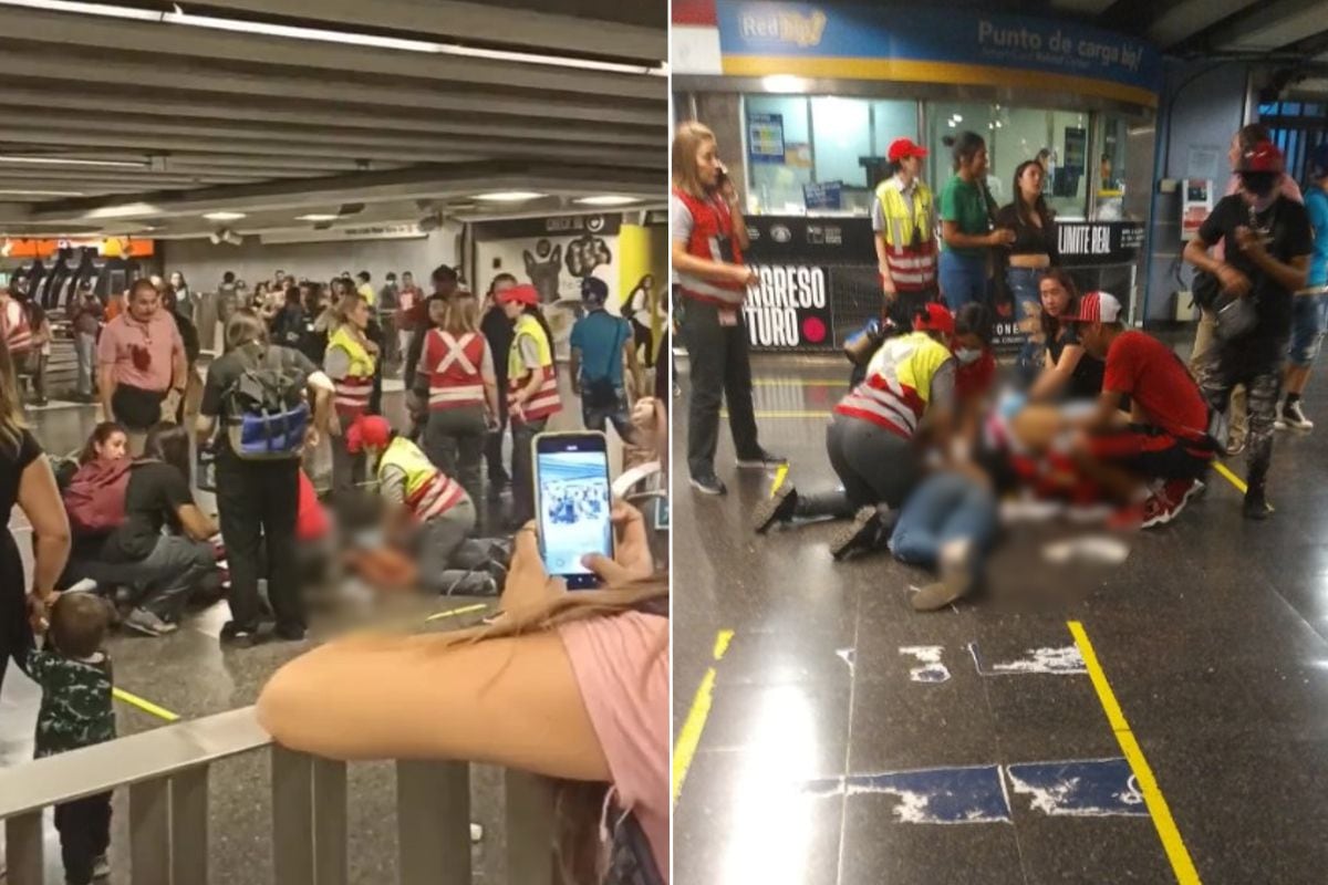 Jóvenes apuñaladas en el Metro Tobalaba