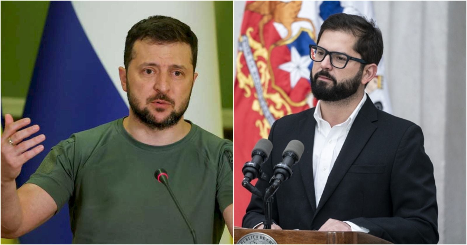 Volodímir Zelensk y Gabriel Boric