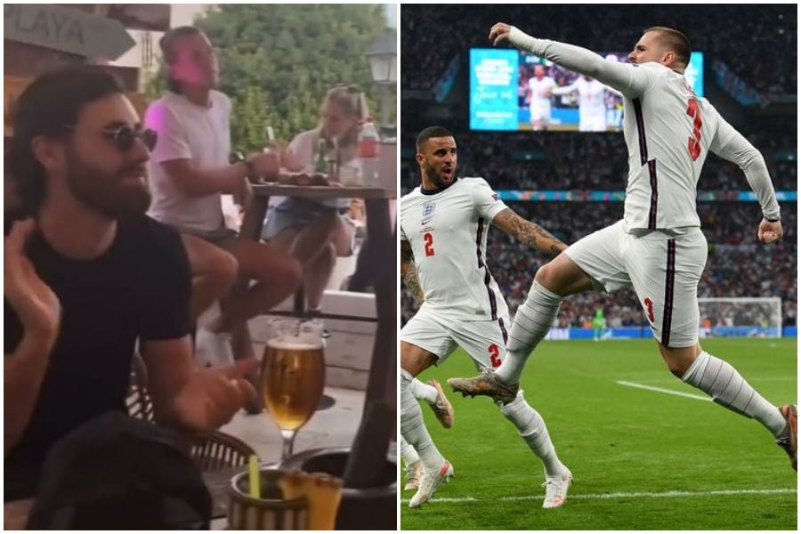 ¡De fiesta!: Ben Brereton celebró gol de Inglaterra en la final de la Eurocopa