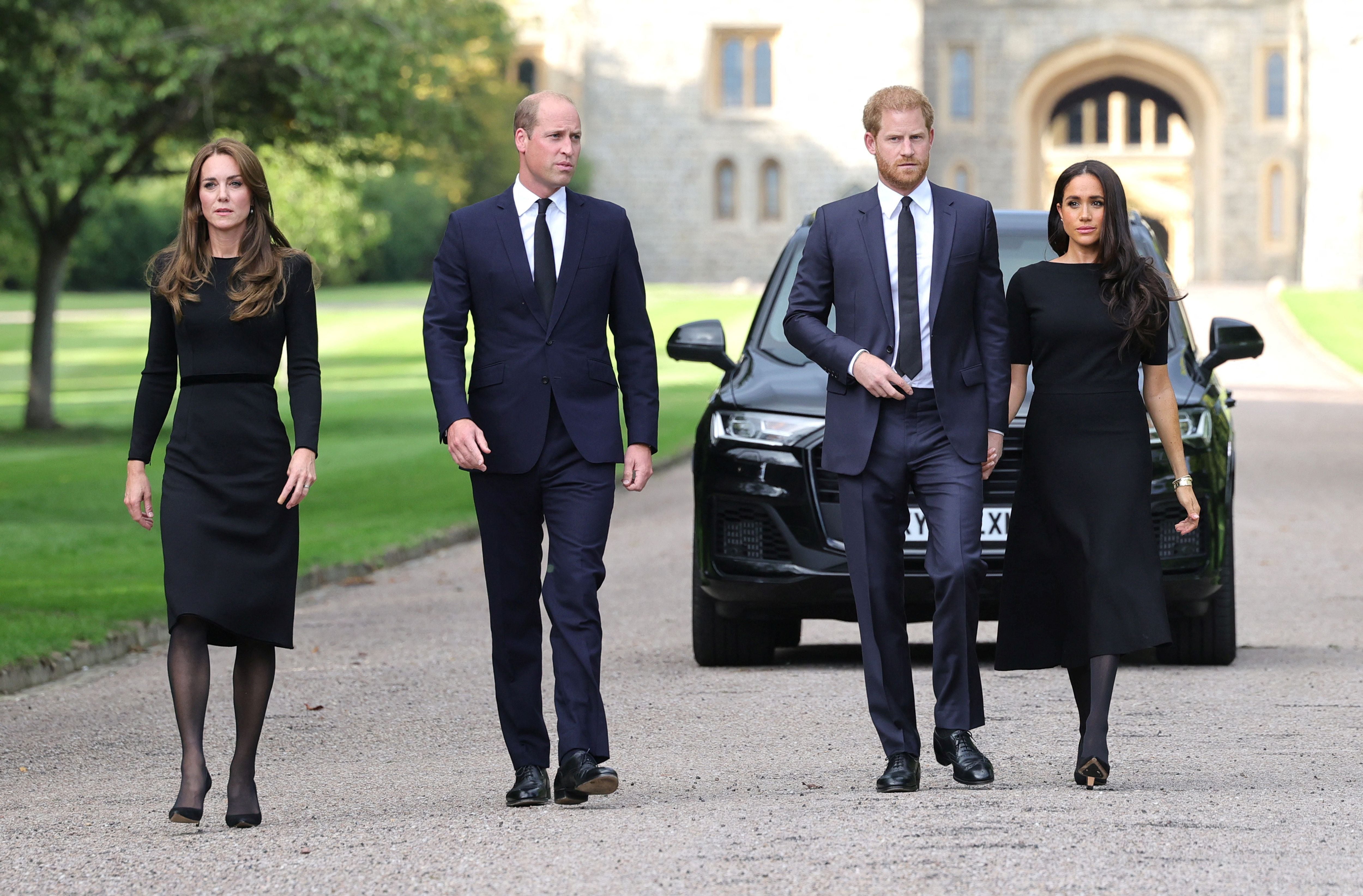 Guillermo, Kate, Harry y Meghan