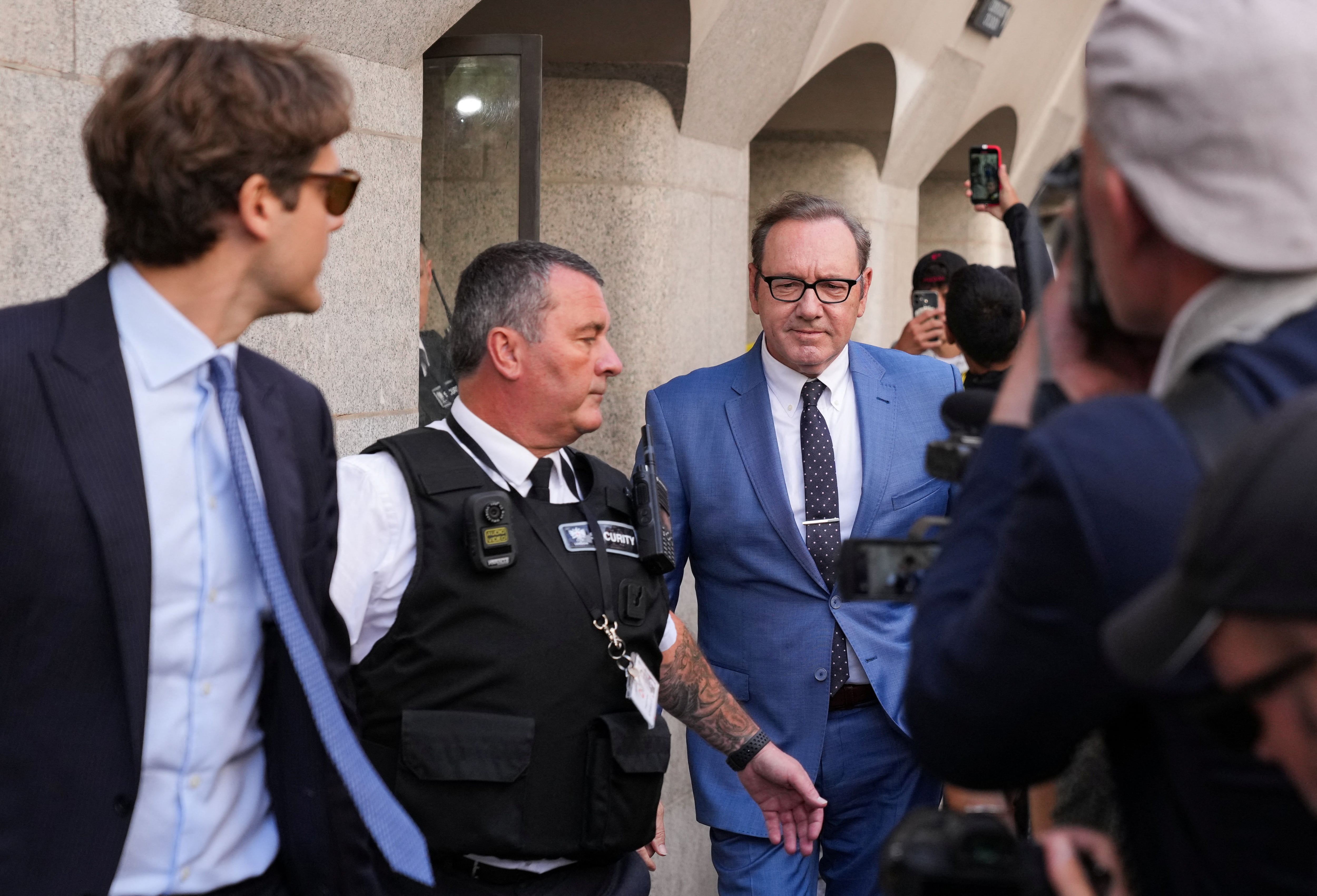 Actor Kevin Spacey leaves the Central Criminal Court in London