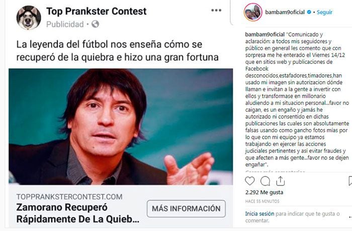 Ciberdelincuentes volvieron a la carga usando imagen de Zamorano