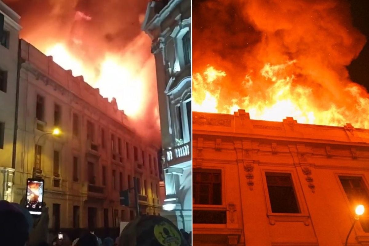 Incendio de edificio en Perú