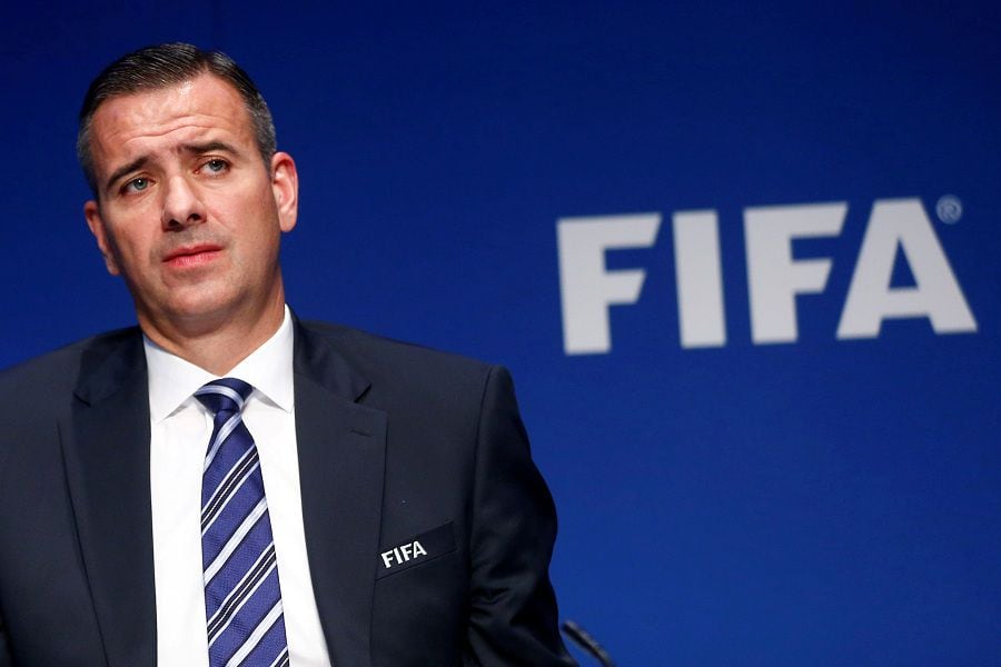 FILE PHOTO: FIFA's acting secretary general Kattner attends a news conference after a meeting of the Executive Committee in Zurich