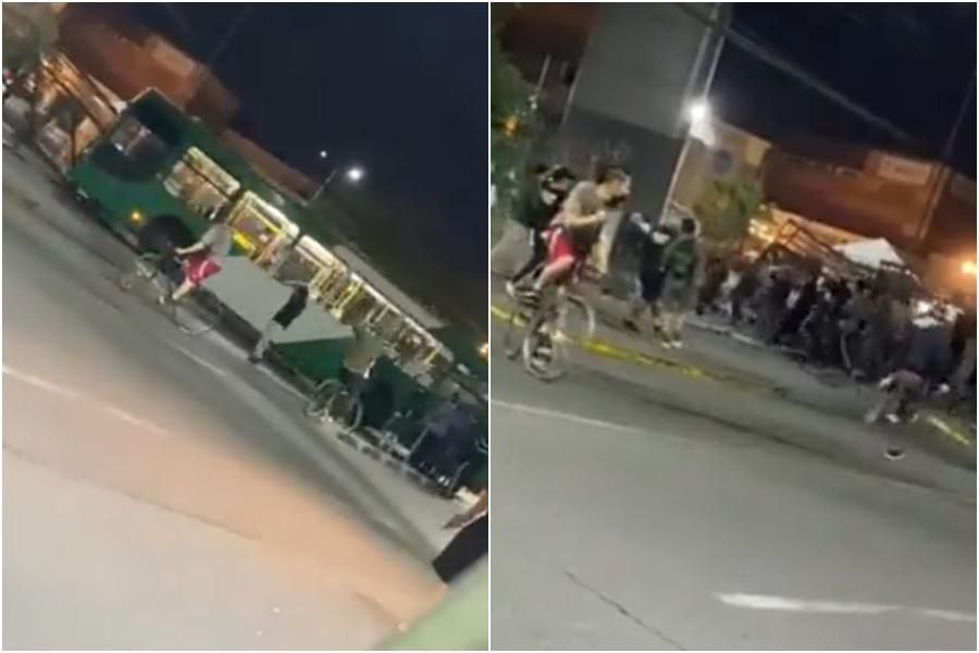 Encapuchados roban bus del Transantiago y derriban acceso del Mall Arauco Quilicura