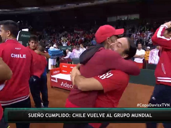 [Video] El emotivo festejo de Nicolás Massú y el "Chino" Ríos tras el triunfo en la Davis