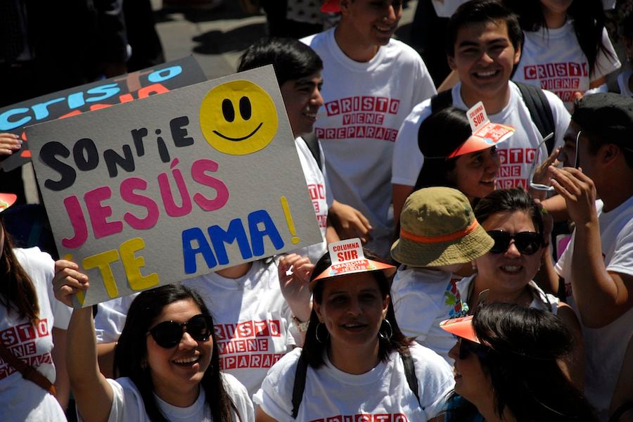 Acto central de marcha evangelicos en la plaza de la Ciudadania