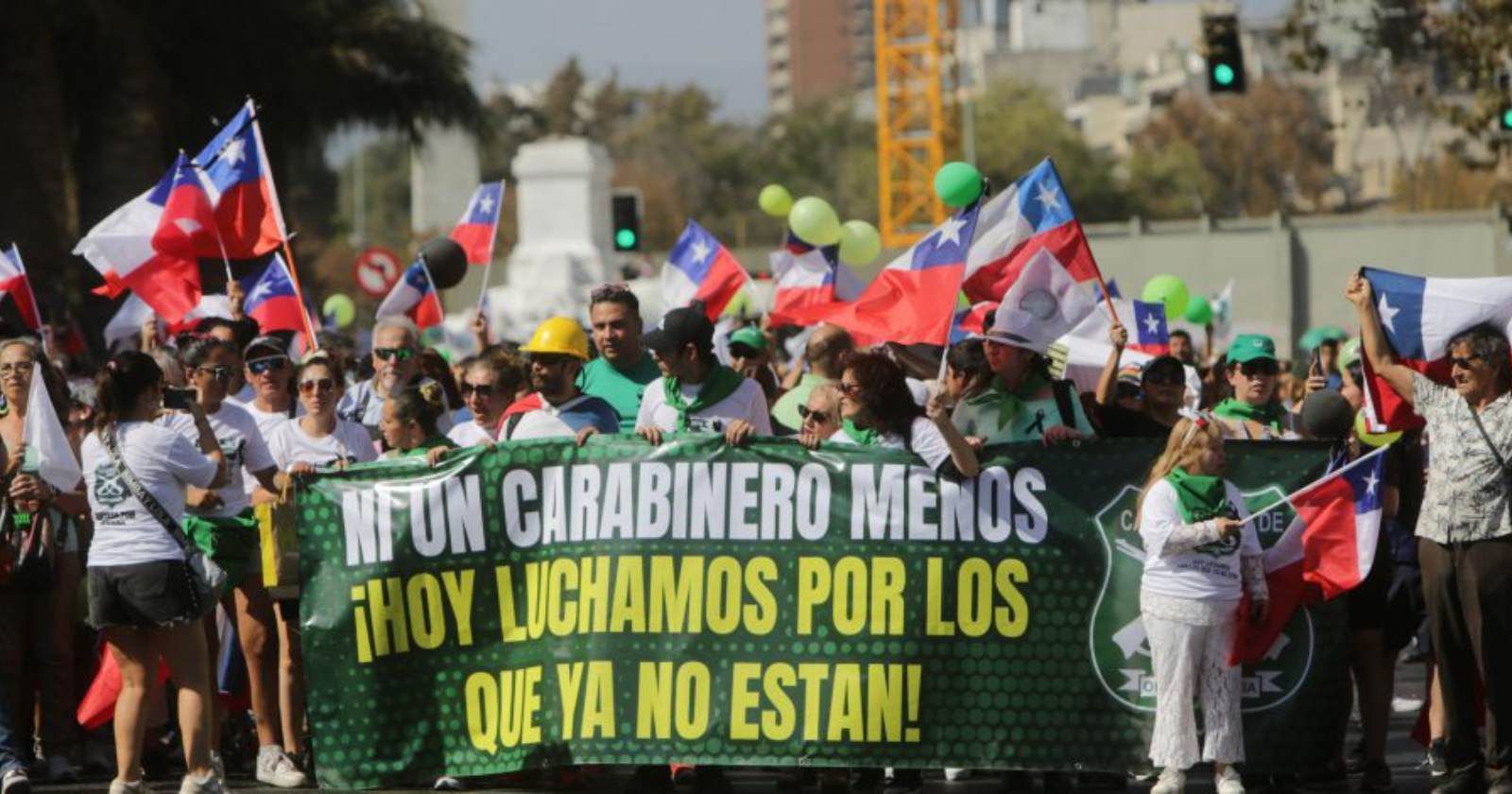 manifertación por Carabineros