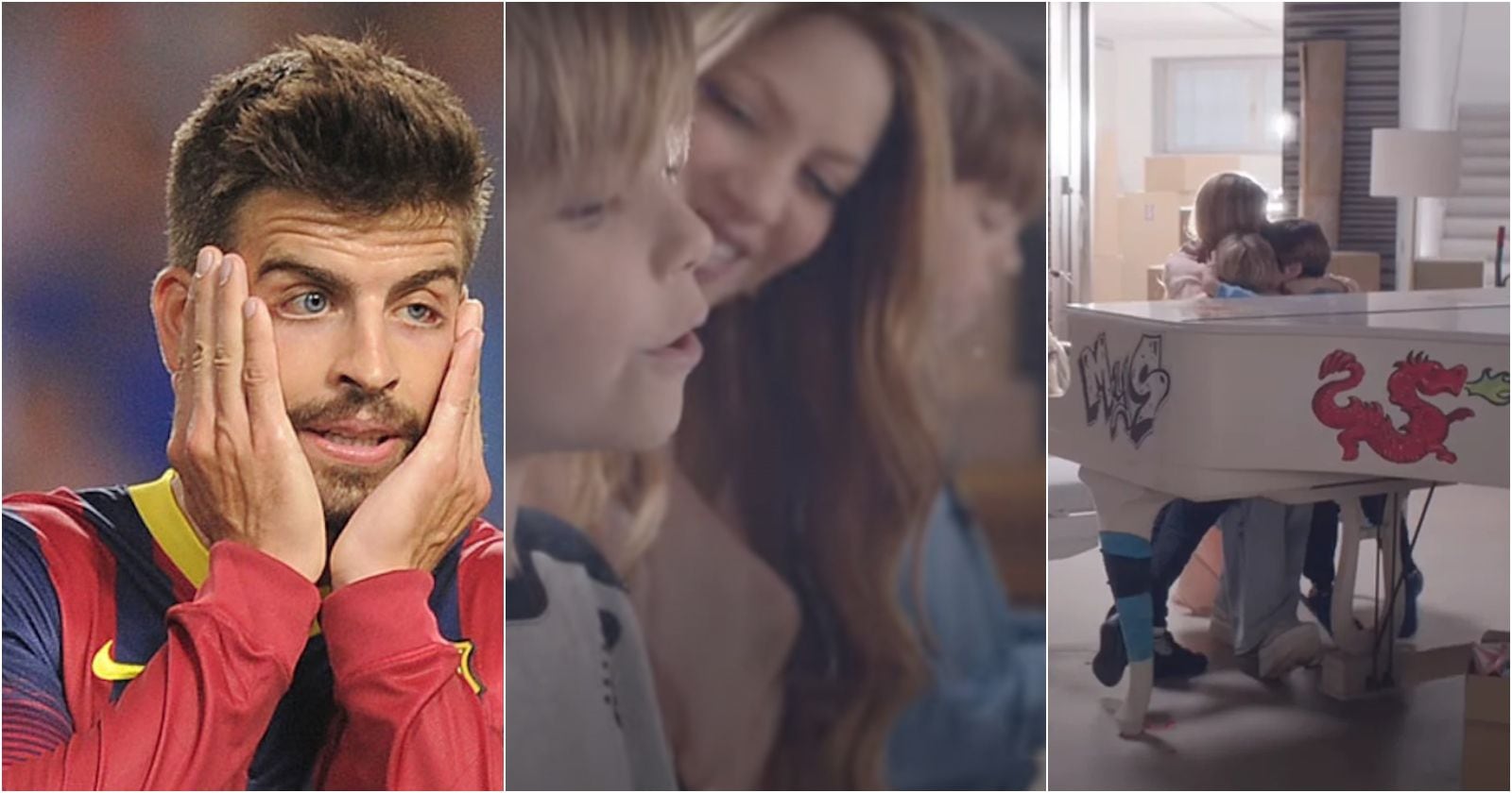 Piqué y Shakira junto a Milán y Sasha en Acróstico