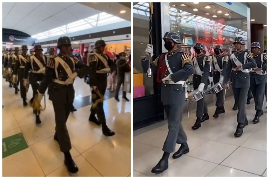 "Mini parada militar": Ejército desfiló en reconocido mall de Maipú generando polémica en la web