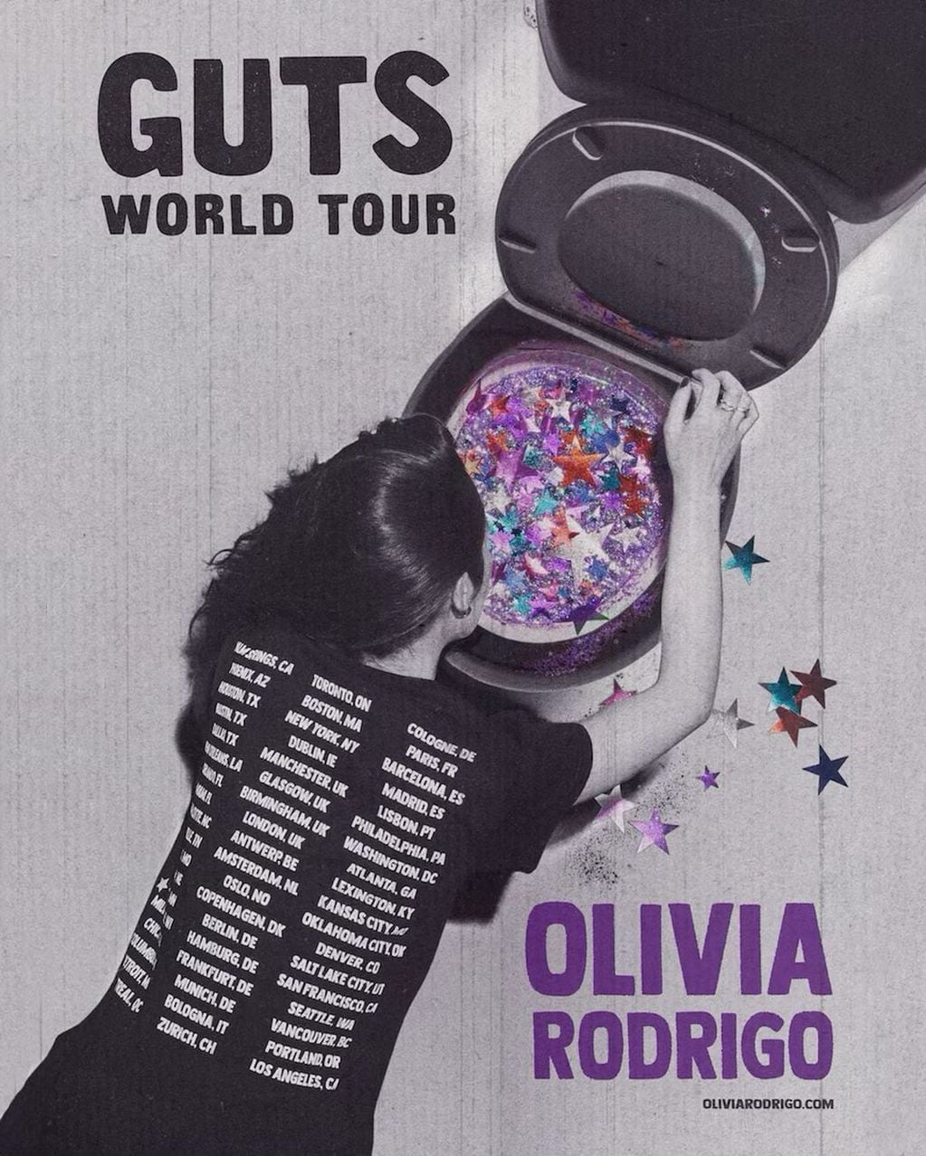 Olivia Rodrigo World Tour póster. Foto: Instagram @oliviarodrigo
