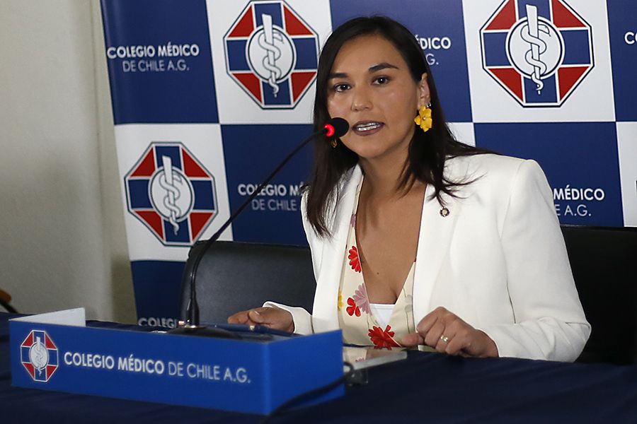 Presidenta del Colegio MŽdico Izkia Siches ofrece conferencia de prensa