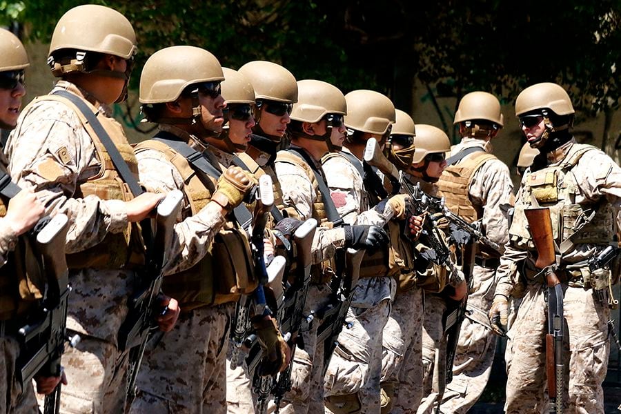 VALPARAISO: Enfrentamientos entre militares y Carabineros. 22/10/2019