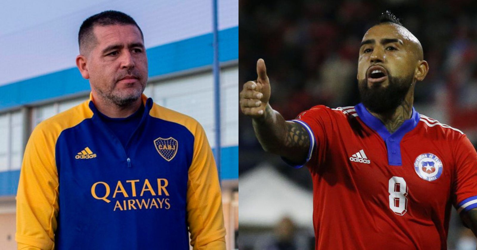 Juan Román Riquelme y Arturo Vidal