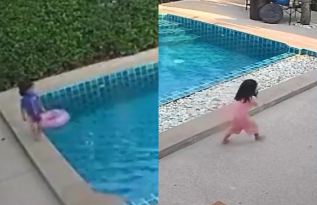 Niña piscina