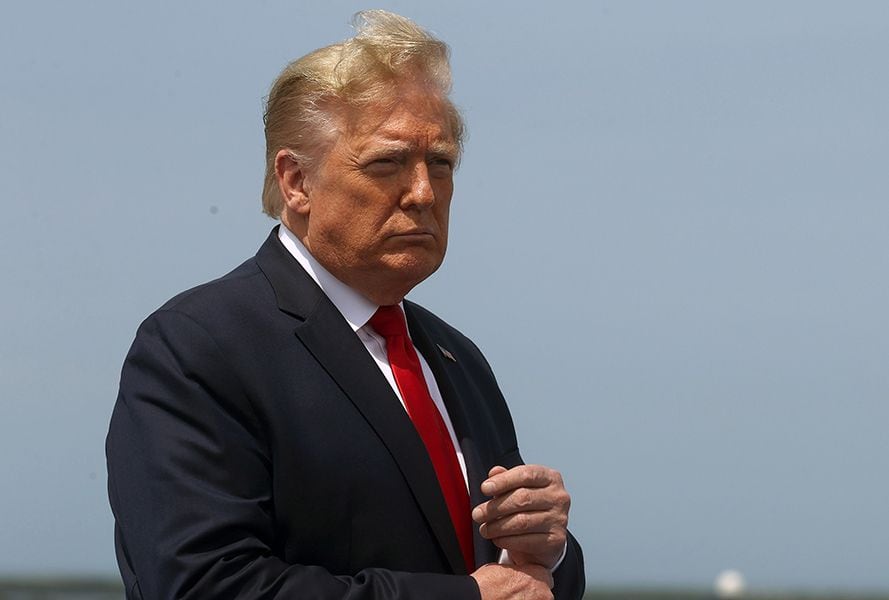 U.S. President Donald Trump attends the launch of a SpaceX Falcon 9 rocket and Crew Dragon spacecraft, from Cape Canaveral