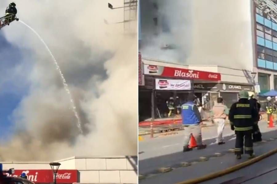 Evacuan local de vacunación por incendio en pleno centro de Concepción