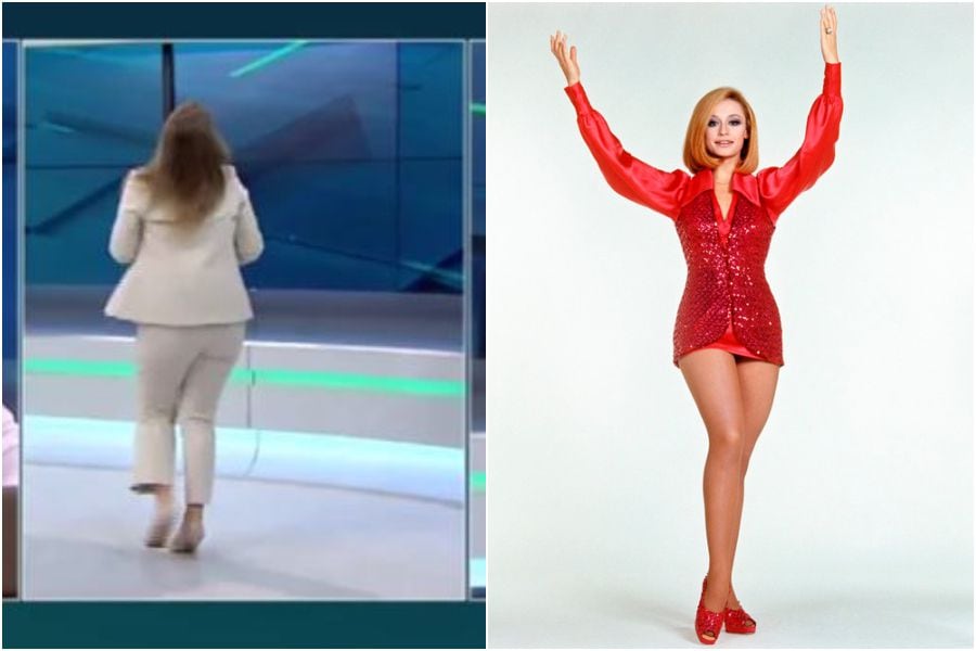 Periodista de Mega sacó aplausos con homenaje a Raffaella Carrà: imitó uno de sus pasos clásicos