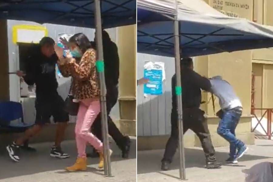 De la demora a los combos: graban pelea entre guardia y usuarios del Registro Civil de Antofagasta