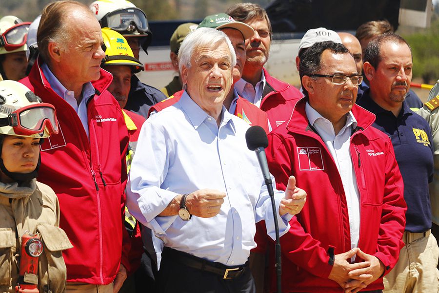 VALPARAISO: Presidente realiza declaraciones tras sobrevuelo a zonas afectadas por incendios forestales. 20/11/2019