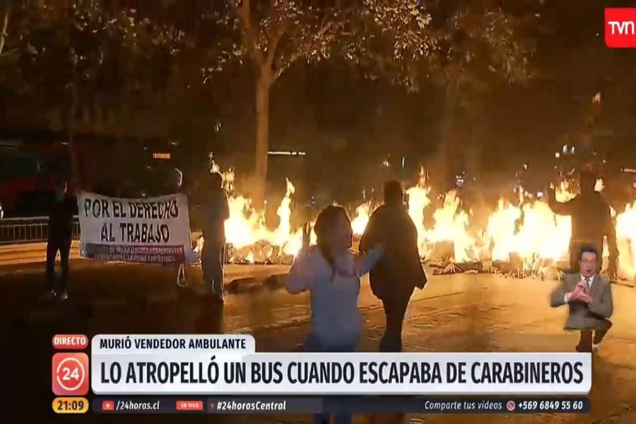 Protestas por muerte de ambulante atropellado al huir de Carabineros