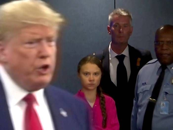 "Una joven muy feliz": Trump desata polémica al burlarse de Greta Thunberg