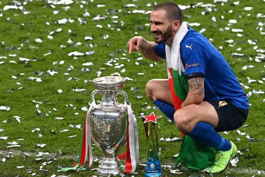 No hizo caso a CR7: Leonardo Bonucci festejó el título con cerveza y Coca-Cola