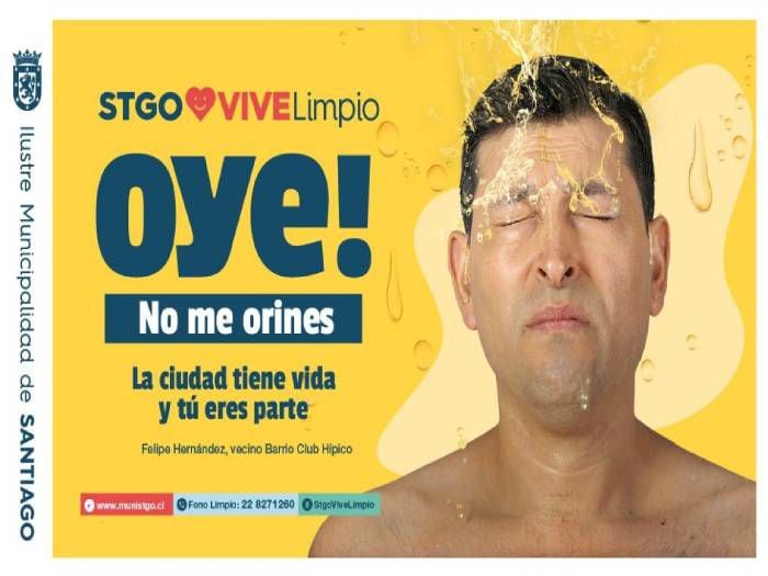 "¡Oye! no me orines": la campaña de la Municipalidad de Santiago que desató polémica