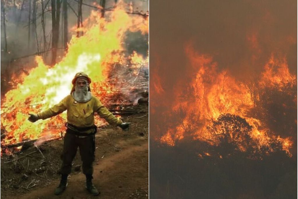 Quién es Franco Pinto, el brigadista de las “horas extra” imputado por el megaincendio. Fotos: Franco Pinto / incendio forestal.