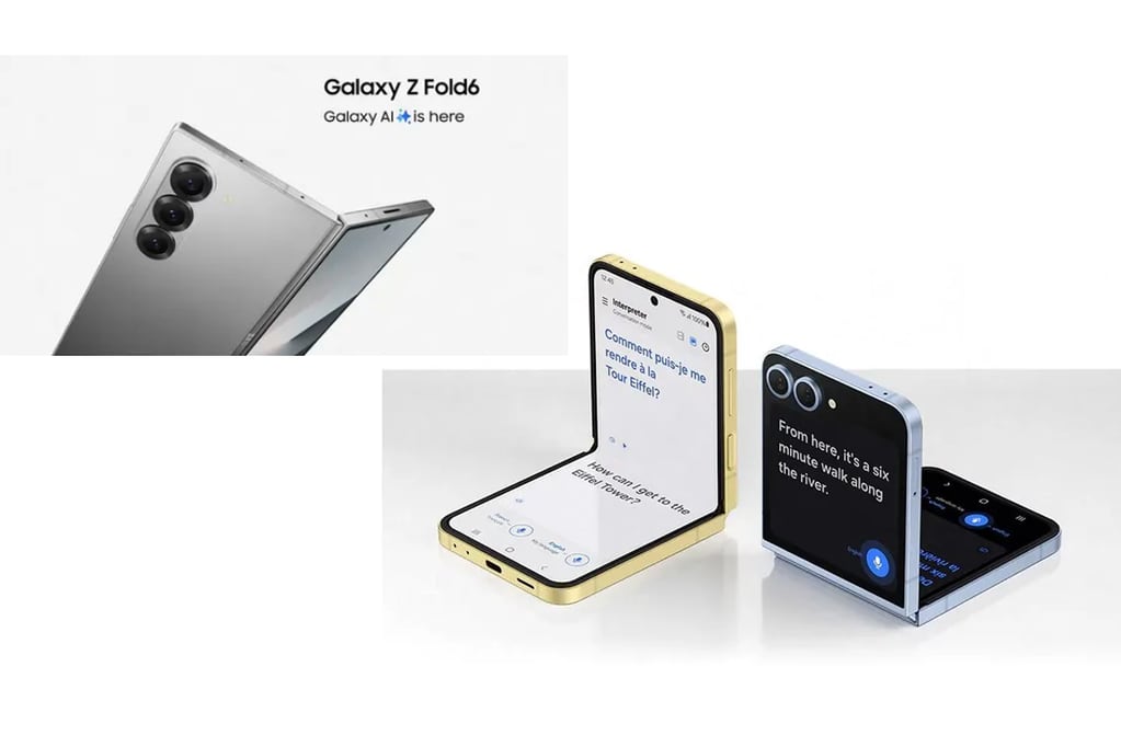 Las nuevas versiones de los populares teléfonos plegables de Samsung.