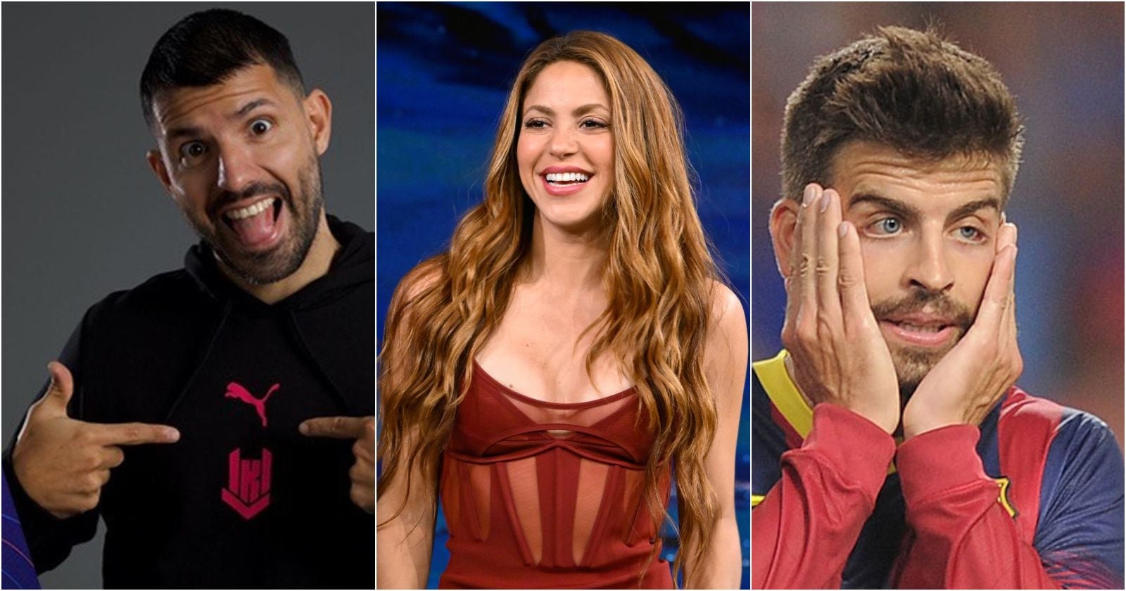 Kun Agüero, Shakira y Gerard Piqué.