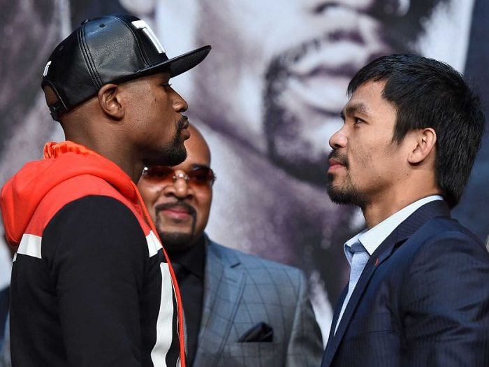 El tenso cruce entre Mayweather y Pacquiao en partido de la NBA