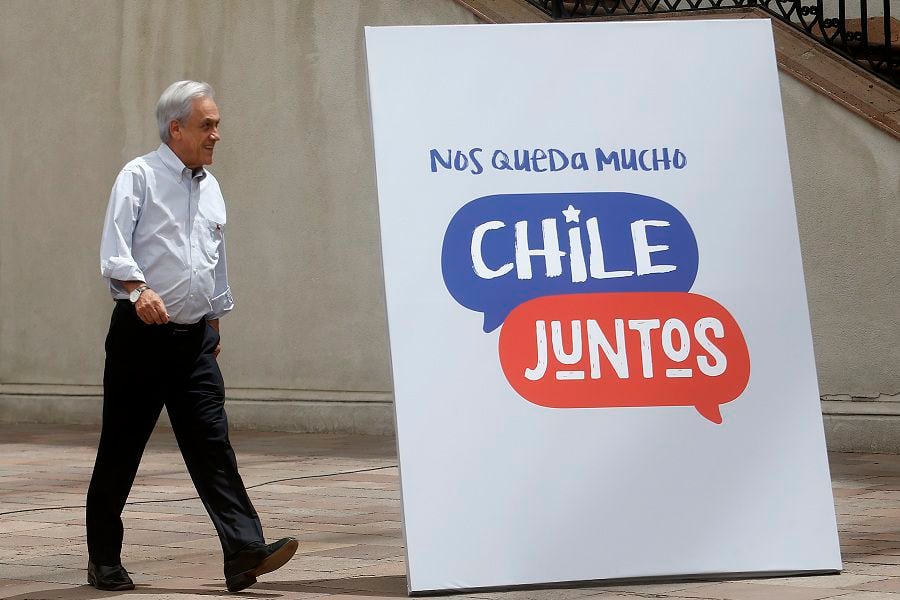 Sebastian Piñera habla al termino de  la Segunda jornada del Consejo de Gabinete 2020