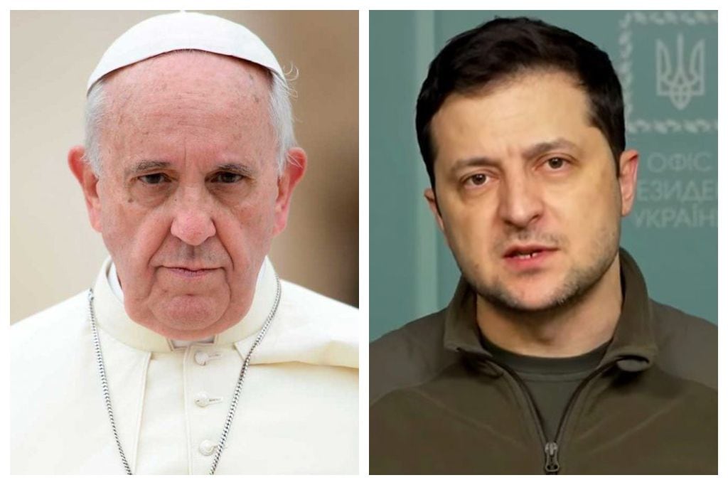 Papa Francisco y Volodymyr Zelensky