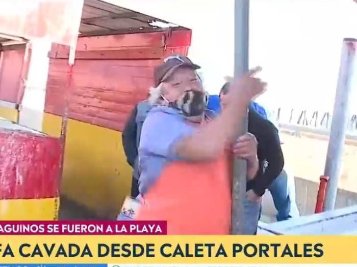 Se escapó de las manos: fileteador irrumpió en matinal de CHV con "baile del caño"