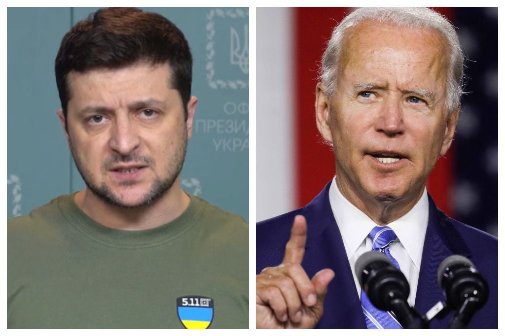 Volodymyr Zelensky y Joe Biden