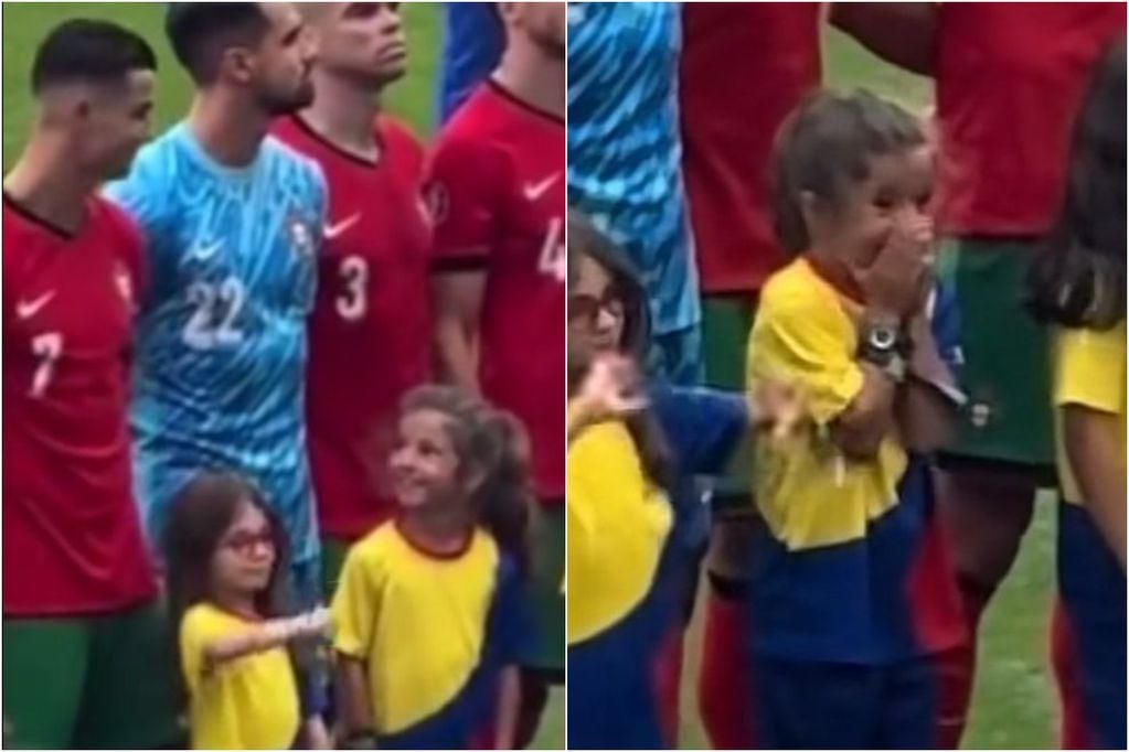 Cristiano Ronaldo explotó el ternurómetro con emotivo video viral junto a una pequeña en la Eurocopa