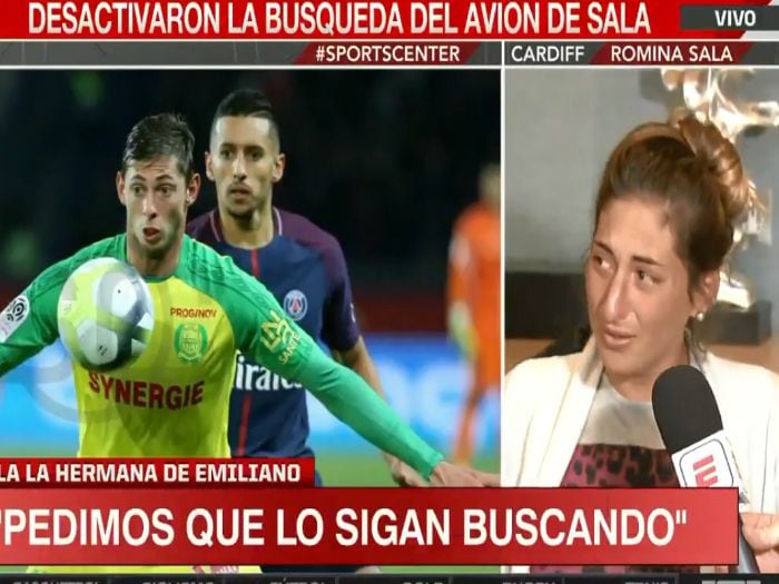 "Porfavor, no paren de buscarlo": La desgarradora petición de la hermana de Emiliano Sala