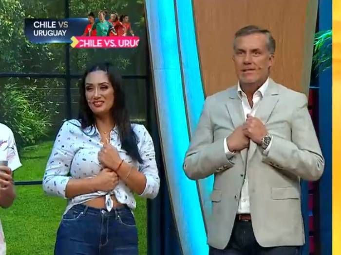 Descuido en vivo: escote le jugó mala pasada a Pamela Díaz en pleno matinal