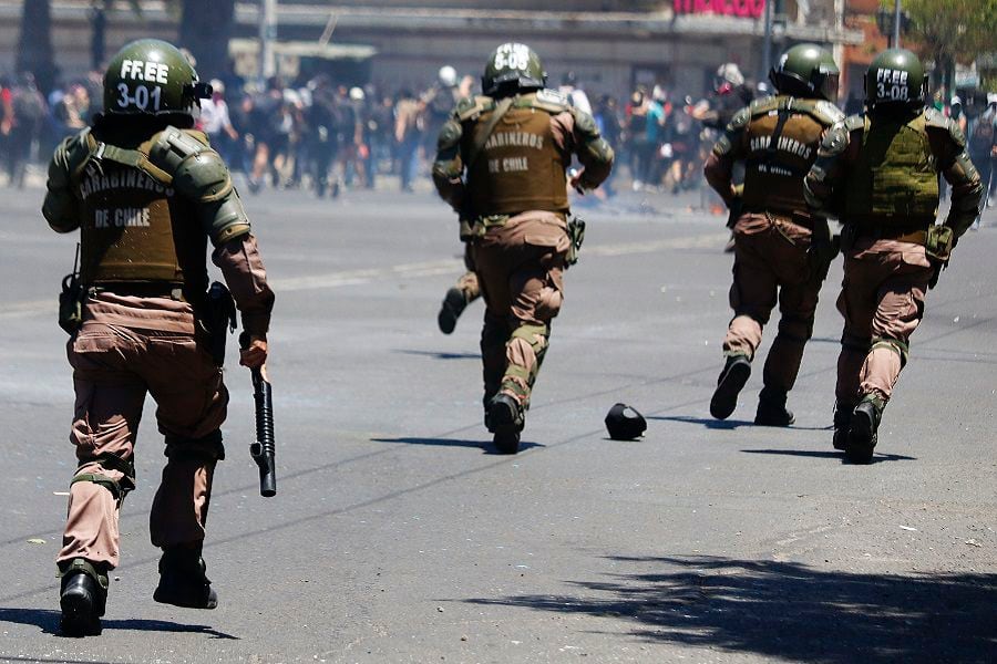 Incidentes tras marcha en Huelga General en Valparaiso. 26/11/2019