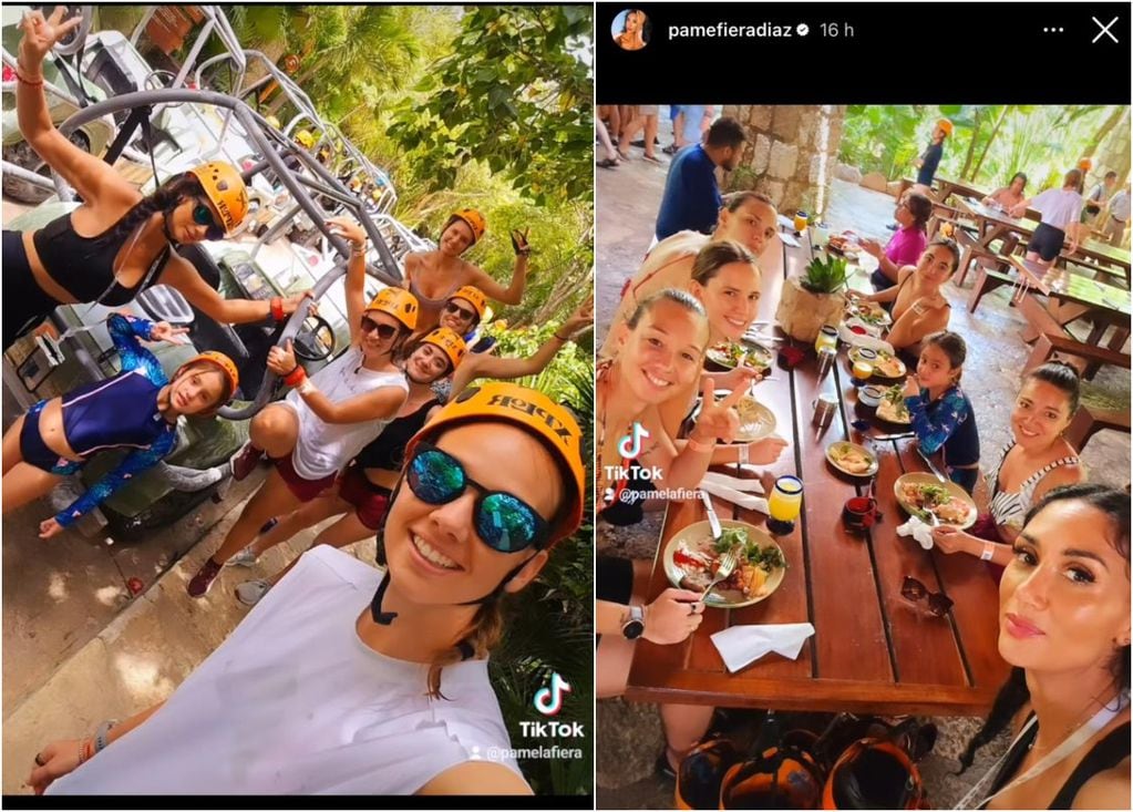 Tiane Endler y Pamela Díaz comparten unas divertidas vacaciones en Cancún