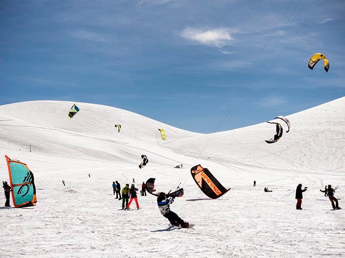 Corralco disfrutó con una nueva versión del Snowkite Fest