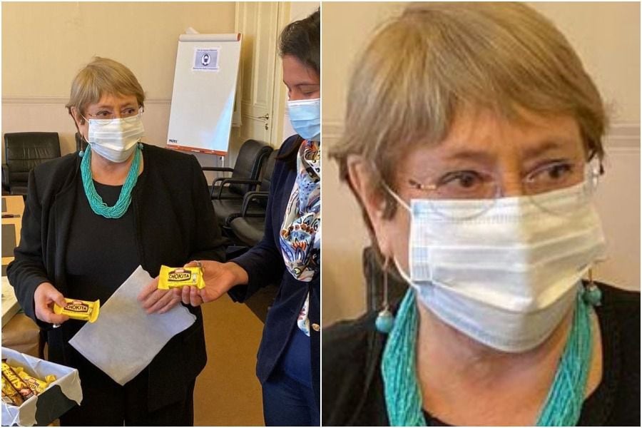 Una caja de Chokitas: el curioso regalo que recibió Bachelet en Ginebra