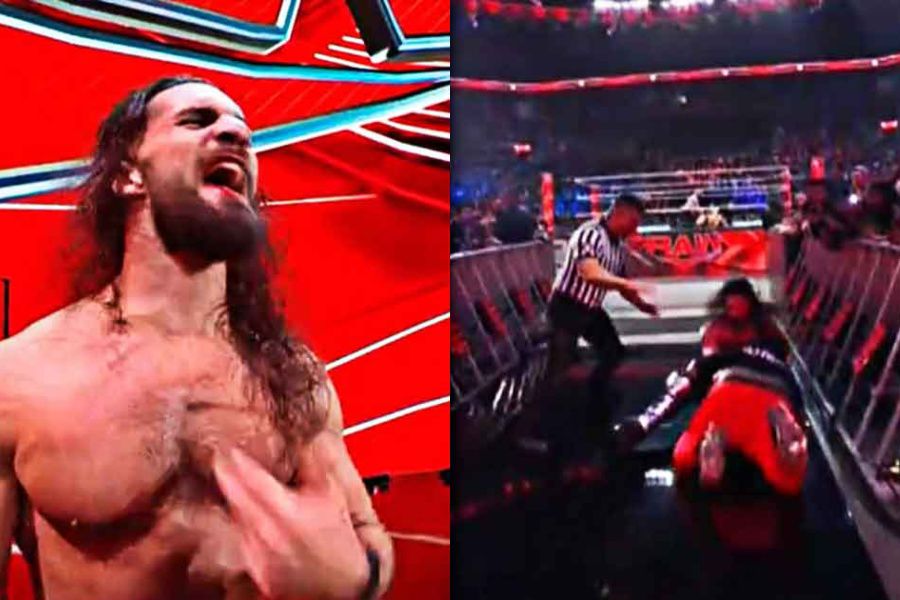 Un fanático atacó a Seth Rollins en plena emisión de Monday Night Raw en la WWE