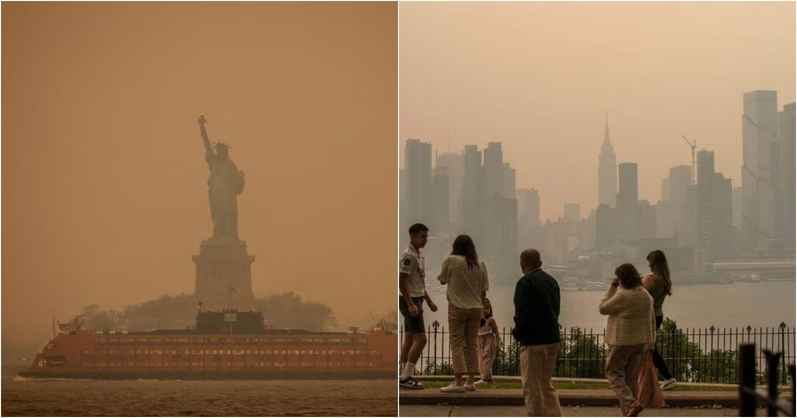 Imágenes casi apocalípticas: Estados Unidos en las sombras por los incendios en Canadá