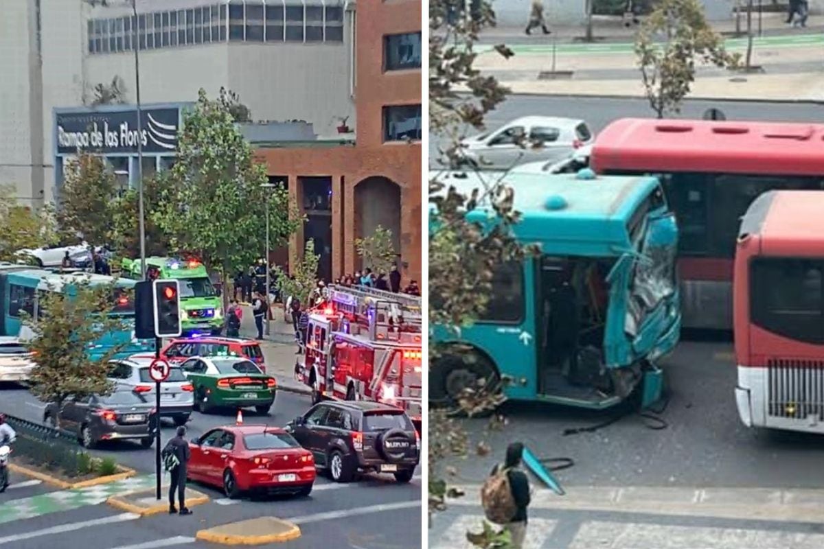 Accidente de buses en Las Condes