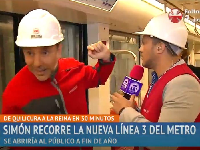 El fail en vivo de un reportero de Mega en la Línea 3 del Metro